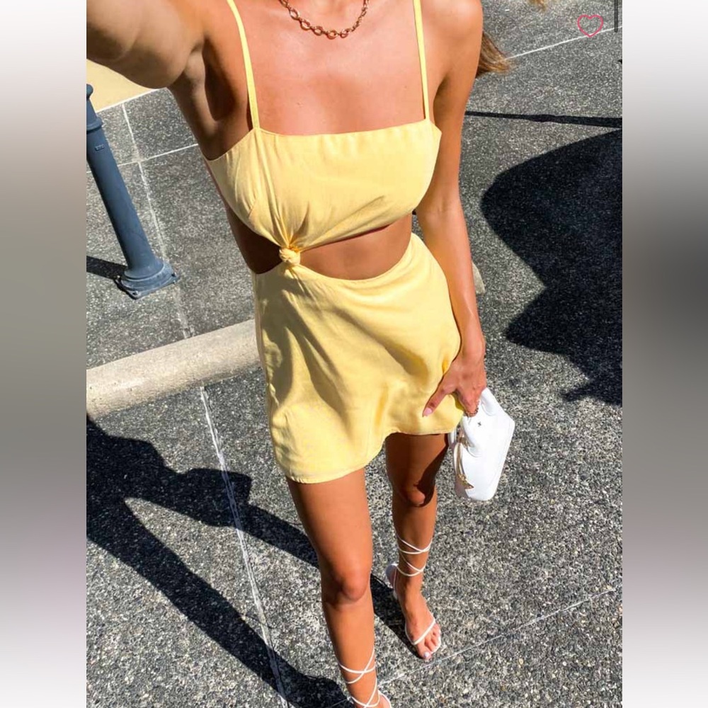 Beginning Boutique Yellow Mini Dress